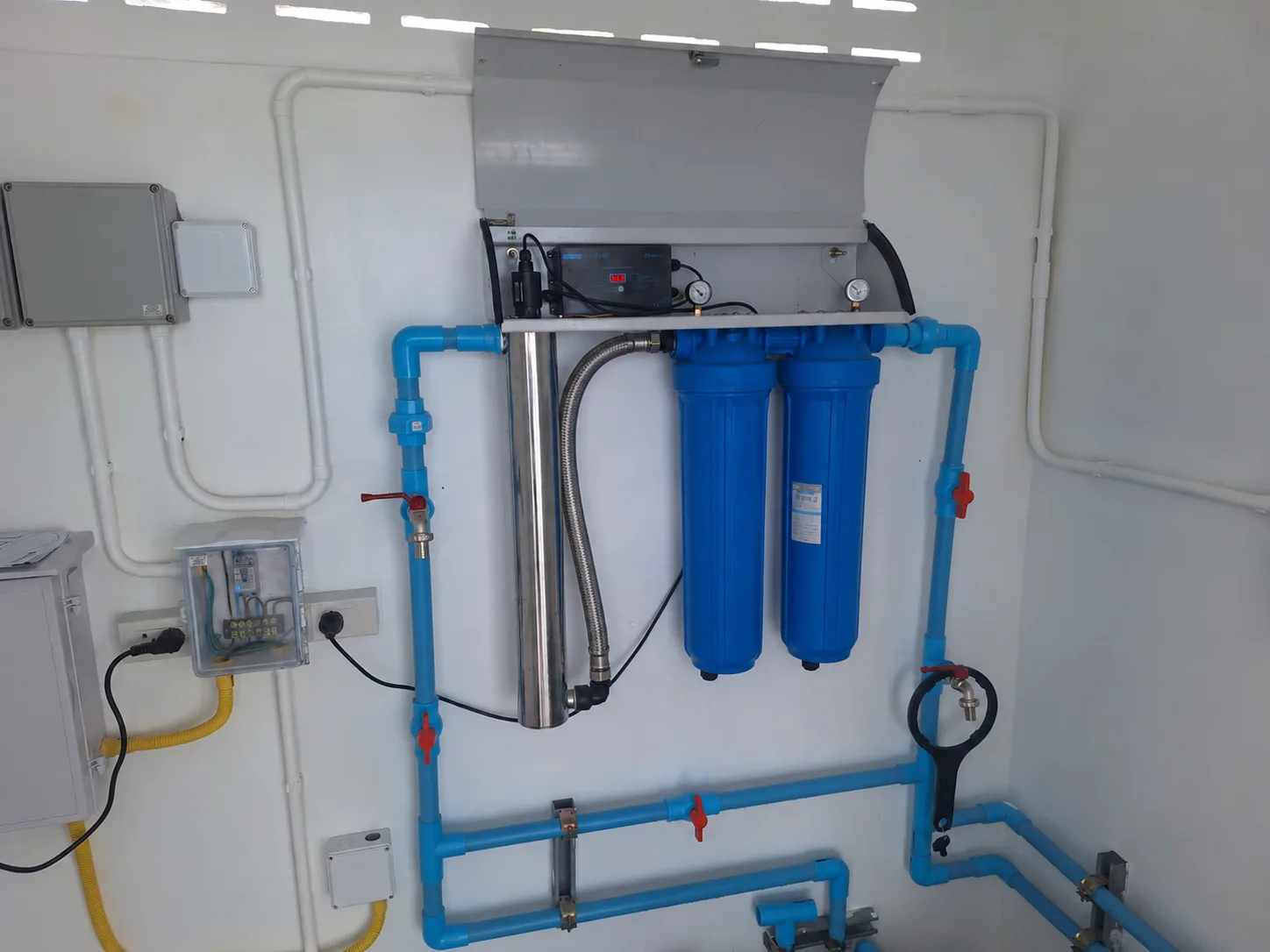 Water filtration equipment installed in a purpose-built Phuket villa pump room