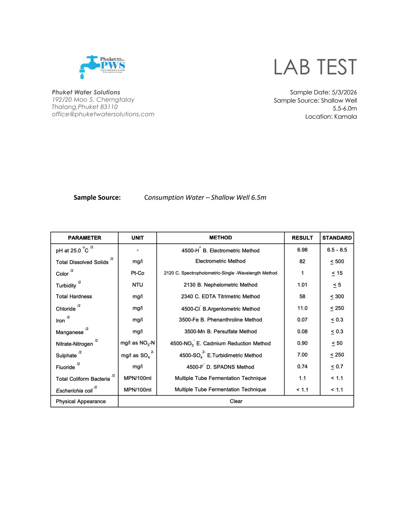 Preview of the lab report before filtration